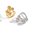 Wholesale Geometric Stainless Steel Real Gold Plated Ring Jewelry For Girls