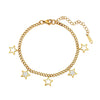 Wholesale Geometric Stainless Steel Rhinestone Tassel Anklet Set For Women