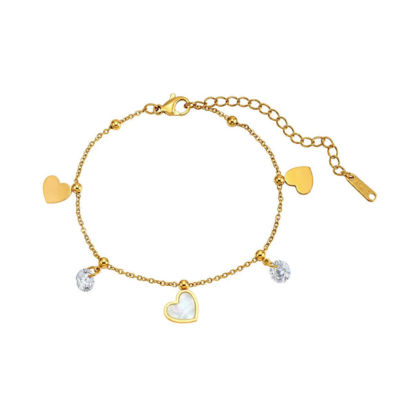 Wholesale Geometric Stainless Steel Rhinestone Tassel Anklet Set For Women