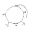 Wholesale Geometric Stainless Steel Rhinestone Tassel Anklet Set For Women