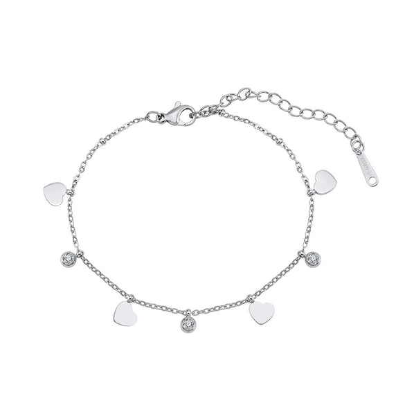 Wholesale Geometric Stainless Steel Rhinestone Tassel Anklet Set For Women