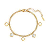 Wholesale Geometric Stainless Steel Rhinestone Tassel Anklet Set For Women