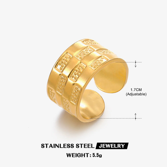 Wholesale Geometric Stainless Steel Ring For Women 18K Gold Plated