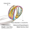 Wholesale Geometric Stainless Steel Ring For Women With Electroplating Design