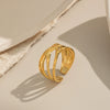 Wholesale Geometric Stainless Steel Ring For Women With Electroplating Design