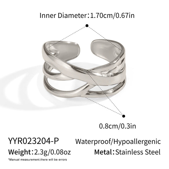 Wholesale Geometric Stainless Steel Ring For Women With Electroplating Design