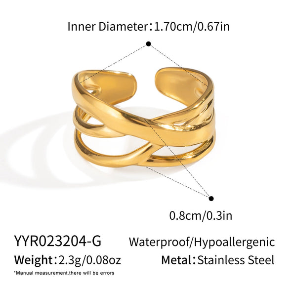 Wholesale Geometric Stainless Steel Ring For Women With Electroplating Design