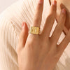 Wholesale Geometric Stainless Steel Ring For Women With Ins Style And 18K Gold Plated Electroplating