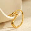 Wholesale Geometric Stainless Steel Ring For Women With Light Luxury Style And Electroplating Design