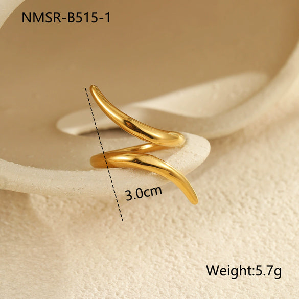 Wholesale Geometric Stainless Steel Ring For Women With Light Luxury Style And Electroplating Design