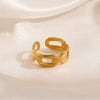 Wholesale Geometric Stainless Steel Ring 18K Gold Plated Adjustable Style