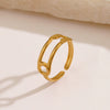 Wholesale Geometric Stainless Steel Ring 18K Gold Plated