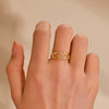 Wholesale Geometric Stainless Steel Ring 18K Gold Plated