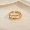Wholesale Geometric Stainless Steel Ring 18K Gold Plated