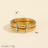 Wholesale Geometric Stainless Steel Ring Simple Style Electroplated Unisex