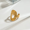 Wholesale Geometric Stainless Steel Ring With Electroplating Treatment