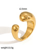 Wholesale Geometric Stainless Steel Ring With Hammered And 18K Gold Plated Finish Fashionable And Unisex