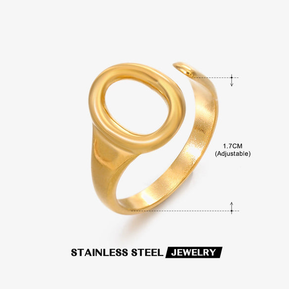 Wholesale Geometric Stainless Steel Ring With 18K Gold Plated Electroplating For Women