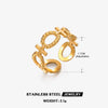 Wholesale Geometric Stainless Steel Ring With 18K Gold Plated Electroplating For Women
