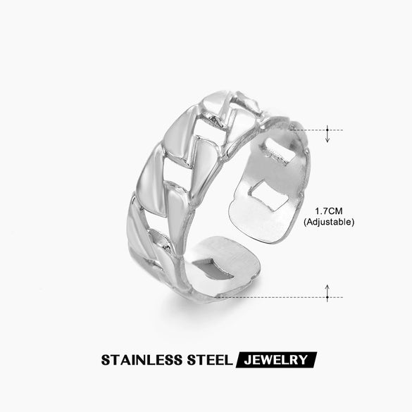 Wholesale Geometric Stainless Steel Ring With 18K Gold Plated Electroplating For Women