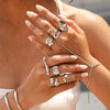 Wholesale Geometric Stainless Steel Rings And Bracelets With Pvd Furnace Vacuum Real Gold Plating Unisex Jewelry