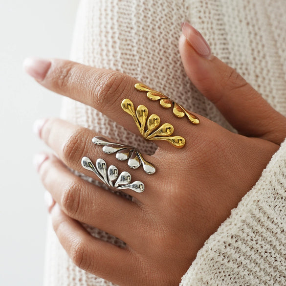 Wholesale Geometric Stainless Steel Rings With Pvd Furnace Vacuum Real Gold Plating For Women And Men
