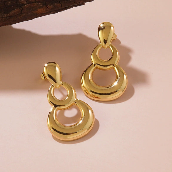 Wholesale Geometric Stainless Steel Stamped Earrings For Women