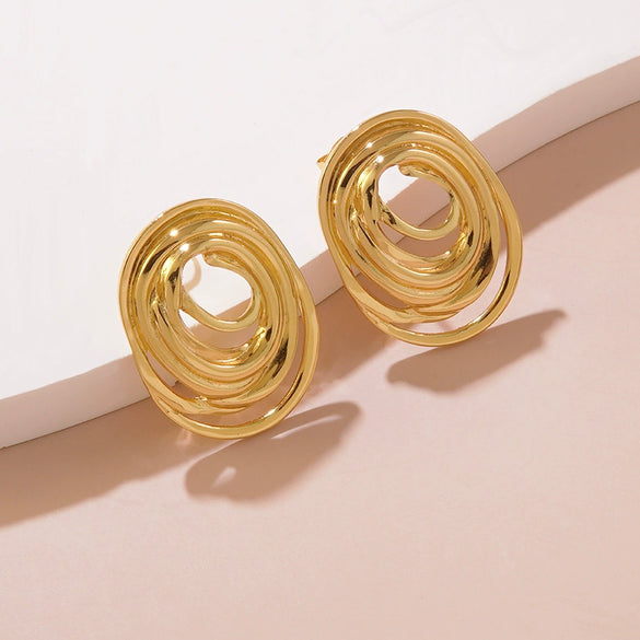 Wholesale Geometric Stainless Steel Stamped Earrings For Women