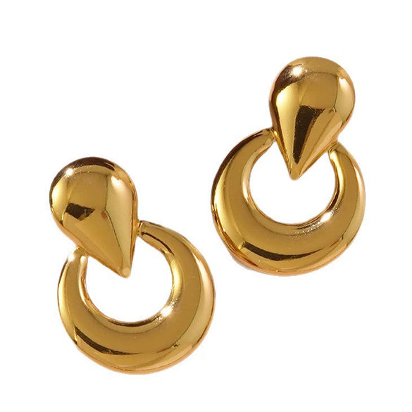 Wholesale Geometric Stainless Steel Stamped Earrings For Women