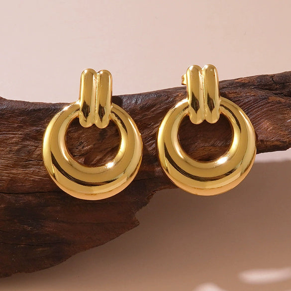 Wholesale Geometric Stainless Steel Stamped Earrings For Women