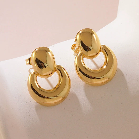 Wholesale Geometric Stainless Steel Stamped Earrings For Women