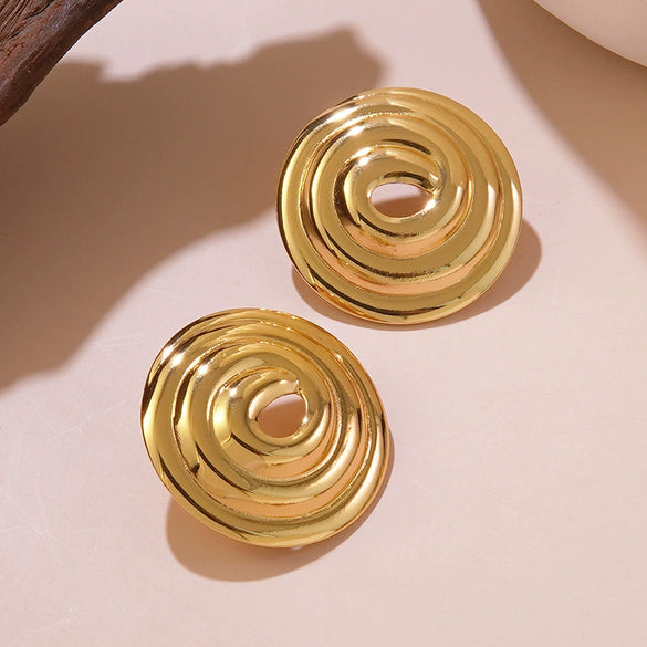 Wholesale Geometric Stainless Steel Stamped Earrings For Women