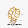 Wholesale Geometric Stainless Steel Star Moon Ring 18K Gold Plated For Women