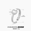 Wholesale Geometric Stainless Steel Star Moon Ring 18K Gold Plated For Women