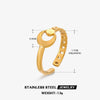 Wholesale Geometric Stainless Steel Star Moon Ring 18K Gold Plated For Women