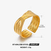 Wholesale Geometric Stainless Steel Star Moon Ring 18K Gold Plated For Women