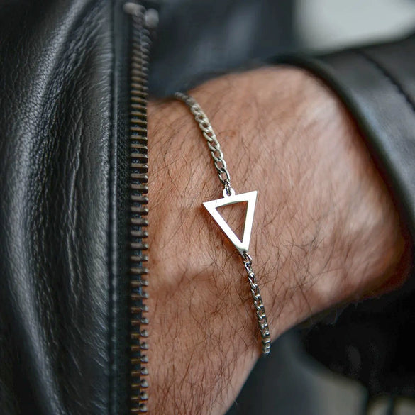 Wholesale Geometric Stainless Steel Triangle Chain Bracelet Handmade Unisex