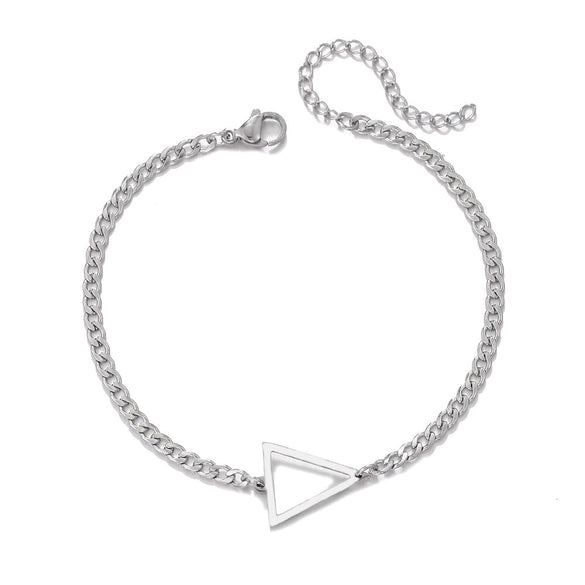 Wholesale Geometric Stainless Steel Triangle Chain Bracelet Handmade Unisex