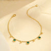 Wholesale Geometric Stainless Steel Unisex Multi Layer Gem Pendant Anklet For Summer