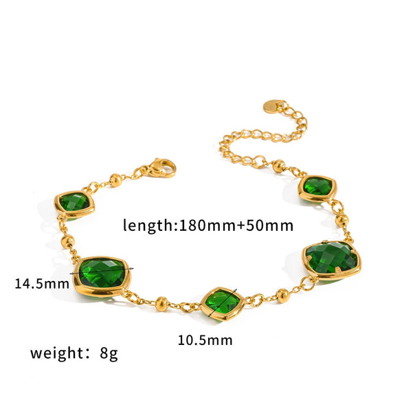 Wholesale Geometric Stainless Steel Vacuum Plated Diamondencrusted Bracelet Jewelry For Women