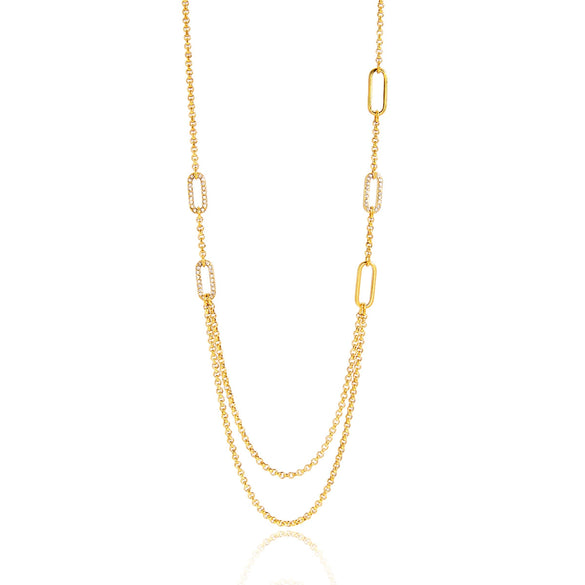 Wholesale Geometric Stainless Steel Vacuum Real Gold Plated Clavicle Necklace For Women