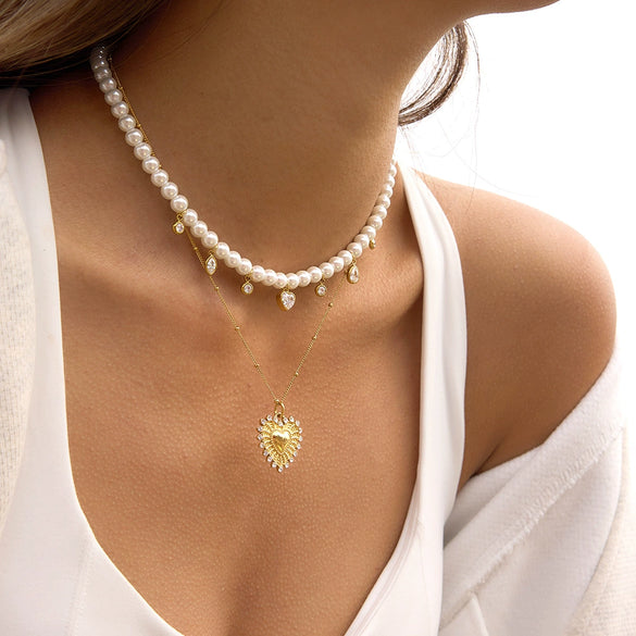 Wholesale Geometric Stainless Steel Vacuum Real Gold Plated Necklace For Women