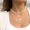 Wholesale Geometric Stainless Steel Vacuum Real Gold Plated Necklace For Women