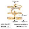 Wholesale Geometric Stainless Steel Vacuum Real Gold Plated Rings For Women