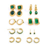 Wholesale Geometric Stainless Steel Vacuum Real Gold Plated Women's Earrings Light Luxury Highend Niche Style