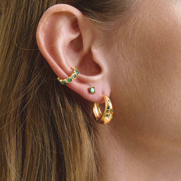 Wholesale Geometric Stainless Steel Vacuum Real Gold Plated Women's Earrings Light Luxury Highend Niche Style