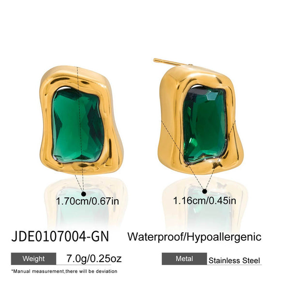 Wholesale Geometric Stainless Steel Vacuum Real Gold Plated Women's Earrings Light Luxury Highend Niche Style