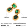 Wholesale Geometric Stainless Steel Vacuum Real Gold Plated Women's Earrings Light Luxury Highend Niche Style