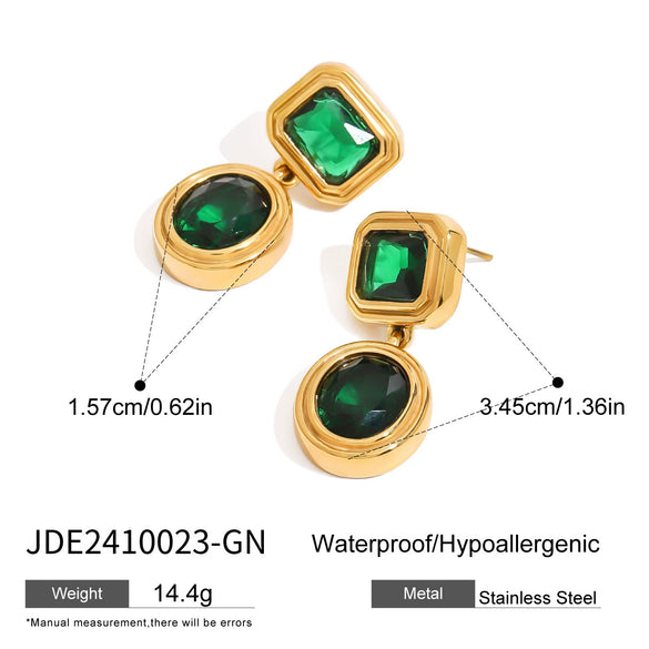 Wholesale Geometric Stainless Steel Vacuum Real Gold Plated Women's Earrings Light Luxury Highend Niche Style