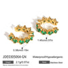 Wholesale Geometric Stainless Steel Vacuum Real Gold Plated Women's Earrings Light Luxury Highend Niche Style